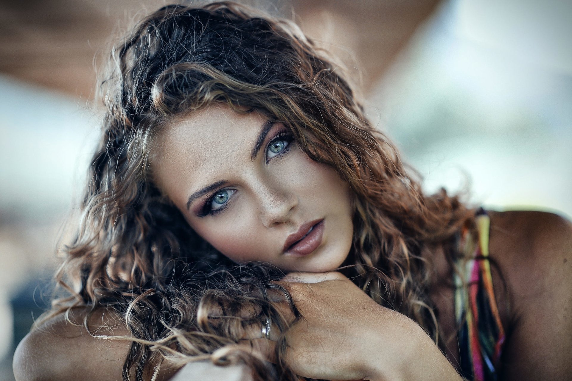 Ethereal Gaze Brunette Model HD Wallpaper By Alessandro Di Cicco