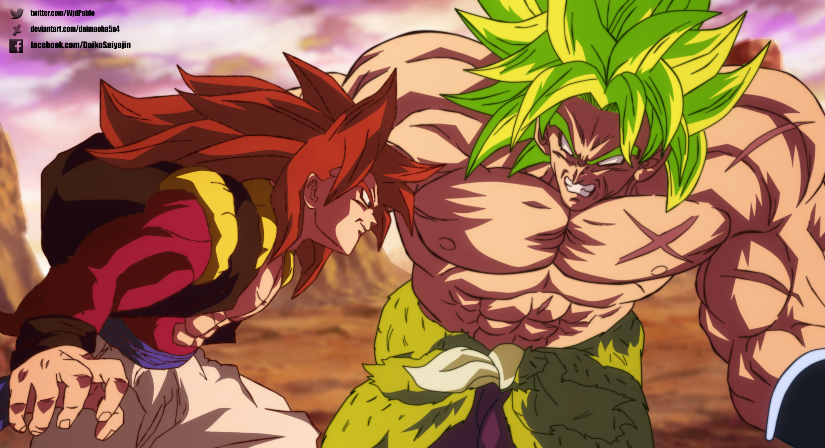 Gogeta SSJ4 vs Broly SSJ HD Wallpaper | Background Image | 3322x1805