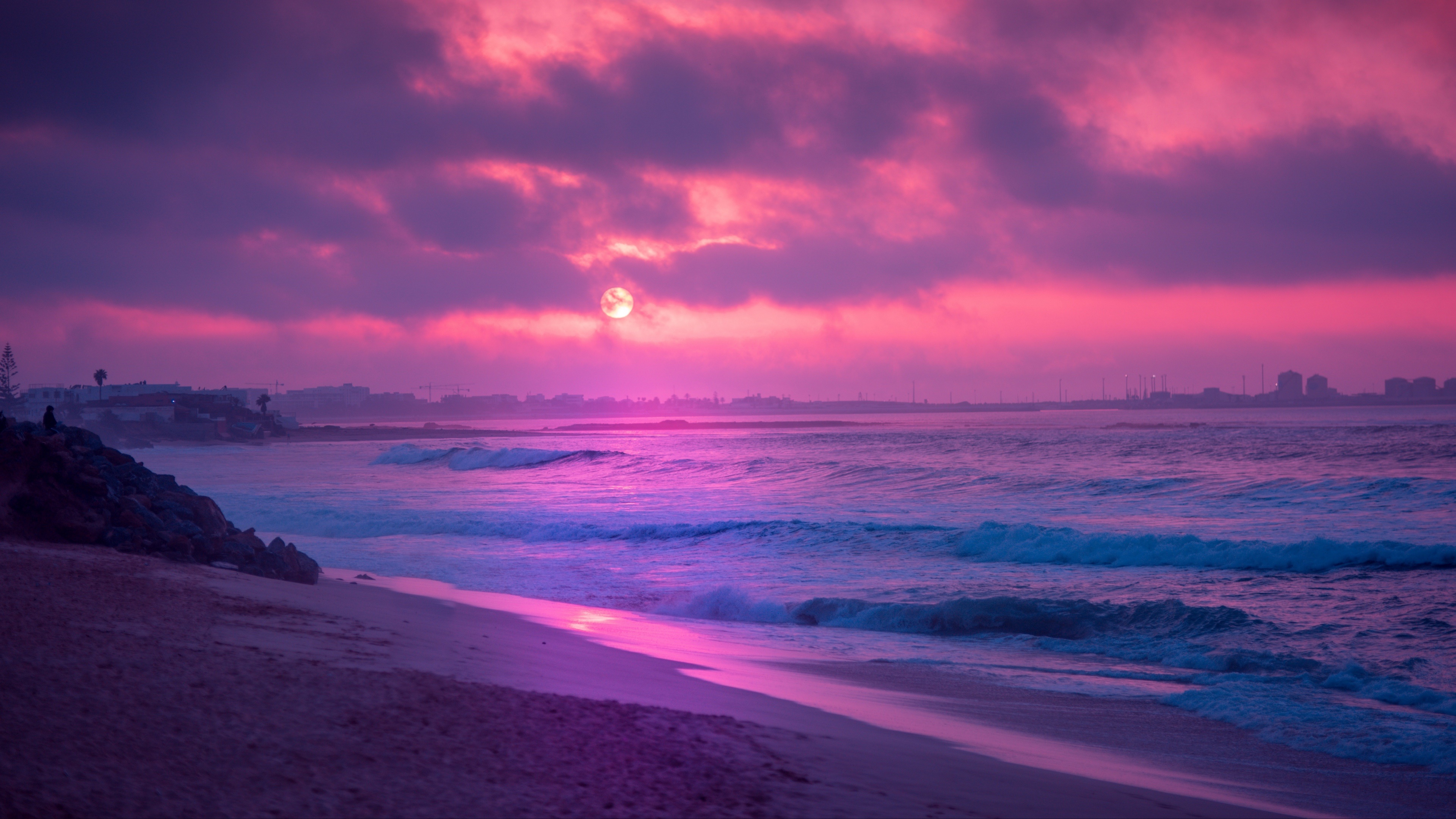 Purple Sunset 4k Ultra HD Wallpaper | Background Image ...