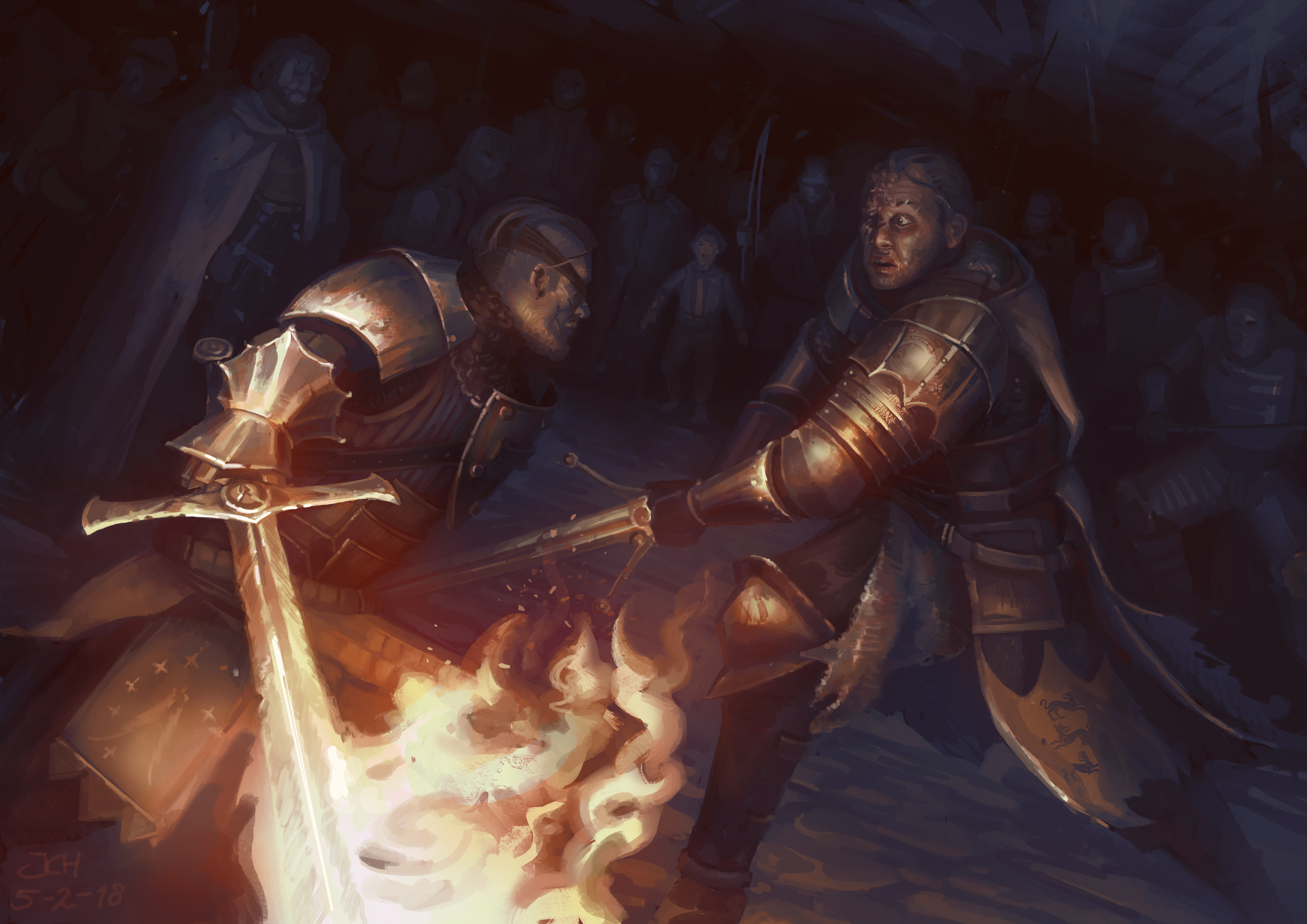 A Song of Ice and Fire - Beric Dondarrion vs Sandor Clegane by Joel Holtzman