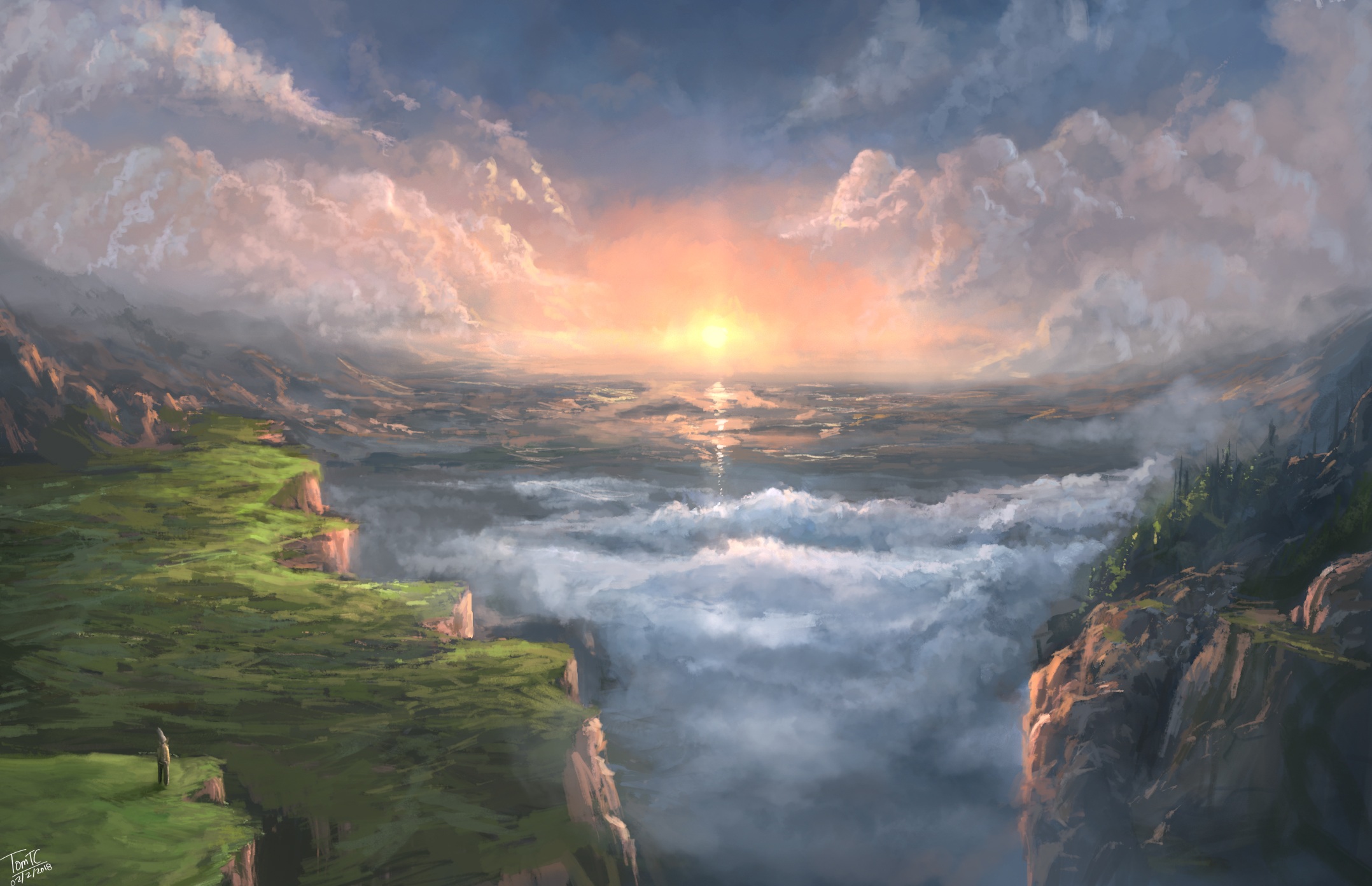 Download Fantasy Landscape Fantasy Landscape HD Wallpaper by Tommy Chandra