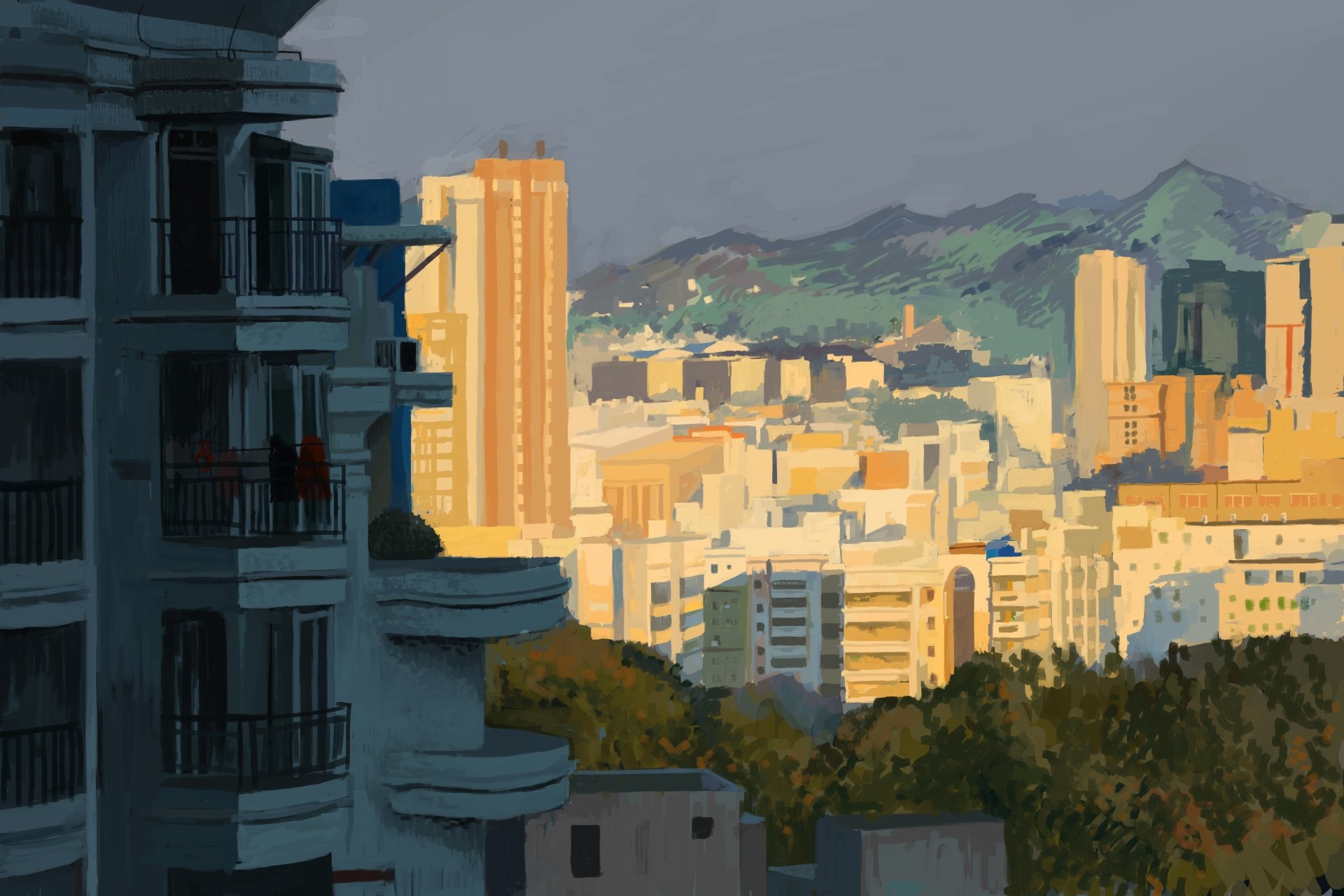 Download Anime City Anime City 4k Ultra HD Wallpaper by 陆离鸟