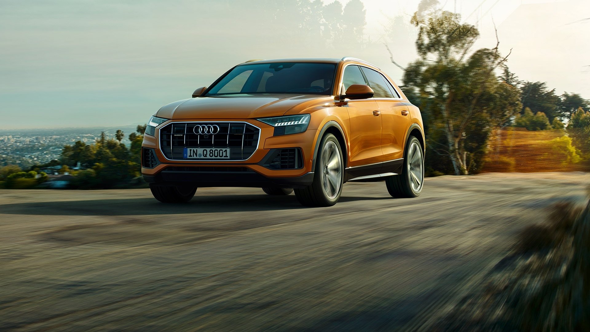 Download SUV Orange Car Car Audi Vehicle Audi Q8 HD Wallpaper