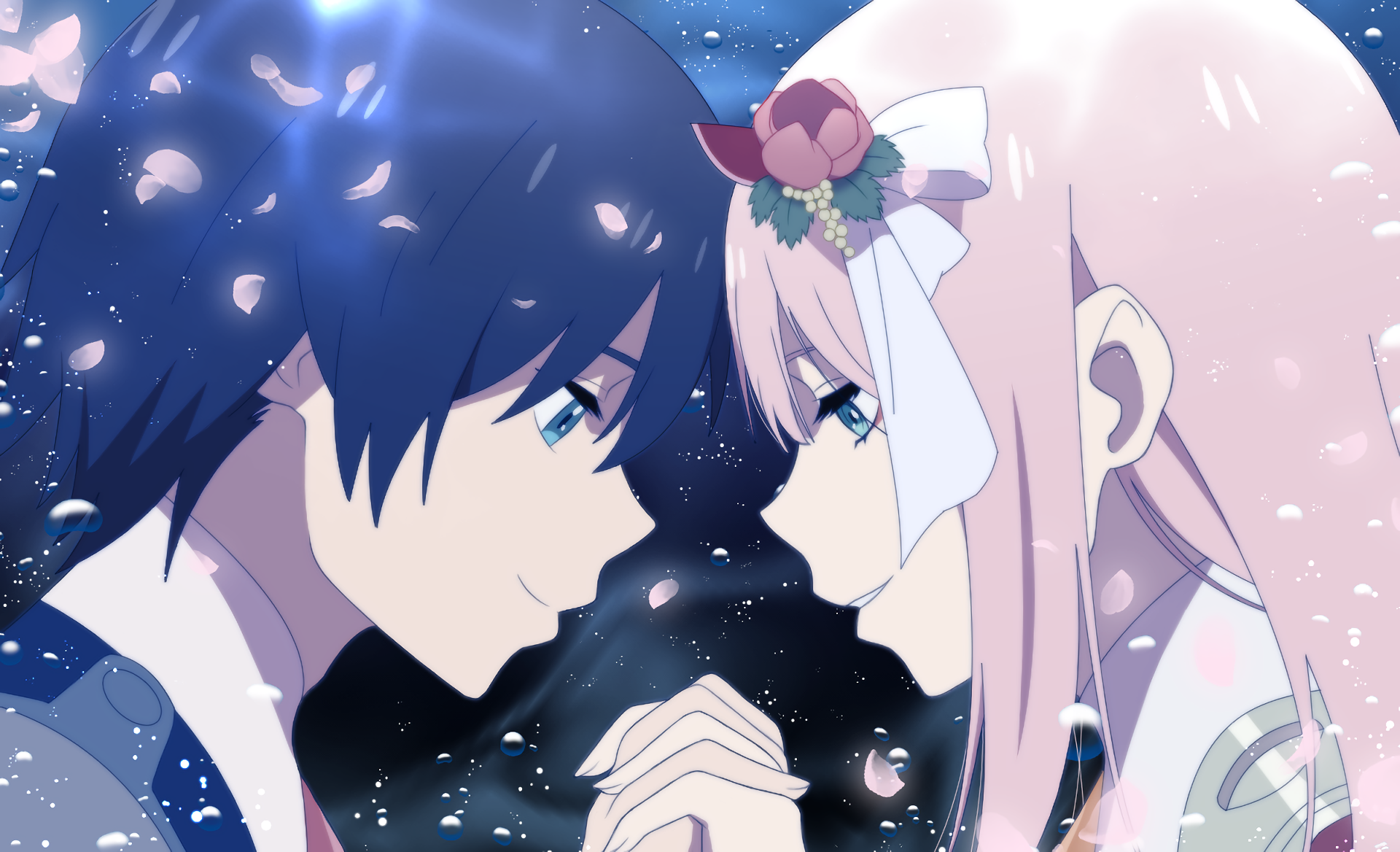 Zero Two and Hiro HD Wallpaper - Darling in the FranXX by もこ