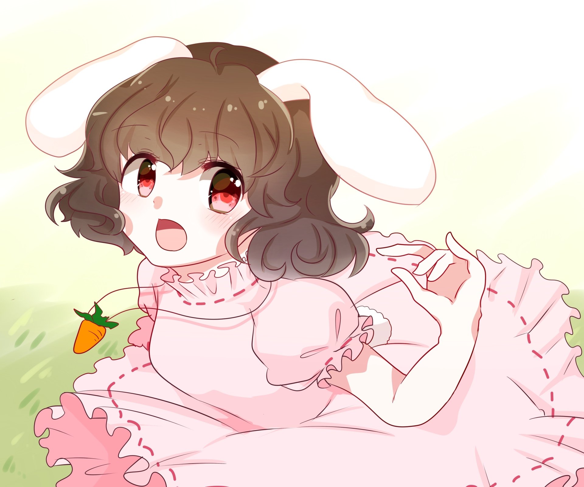 Download Tewi Inaba Anime Touhou HD Wallpaper by 御浦ちより