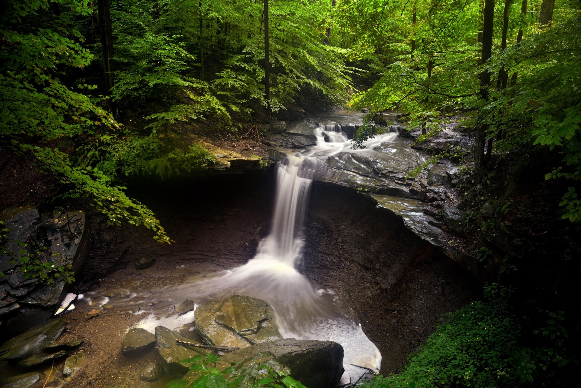 Download Greenery River Nature Waterfall 4k Ultra HD Wallpaper ...