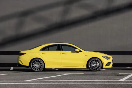 yellow car car Mercedes-Benz vehicle Mercedes-Benz CLA-Class HD Desktop Wallpaper | Background Image