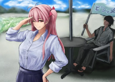 Rimi Sakihata Takumi Nishijou Anime Chaos;Head HD Desktop Wallpaper | Background Image