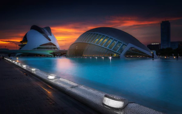 man made City of Arts and Sciences HD Desktop Wallpaper | Background Image