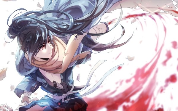 Anime Dororo Hyakkimaru Blue Hair Kimono Sword Weapon HD Wallpaper | Background Image