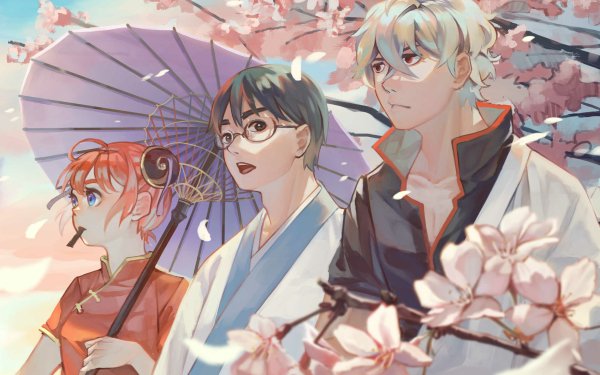 Anime Gintama Gintoki Sakata Kagura Shimura Shinpachi HD Wallpaper | Background Image