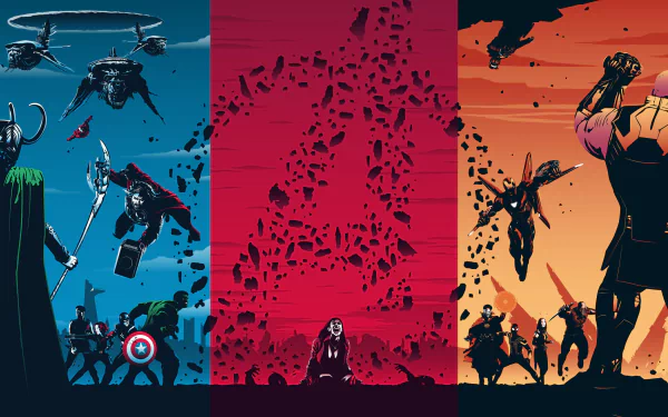 4K Ultra HD Avengers: Infinity War wallpaper featuring Black Widow, Captain America, Thor, Loki, Hulk, Iron Man, Spider-Man, Doctor Strange, Scarlet Witch, Star Lord, Drax, Mantis, Hawkeye, and Thanos.