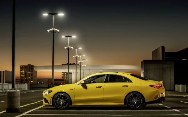 yellow car car Mercedes-Benz vehicle Mercedes-Benz CLA-Class HD Desktop Wallpaper | Background Image