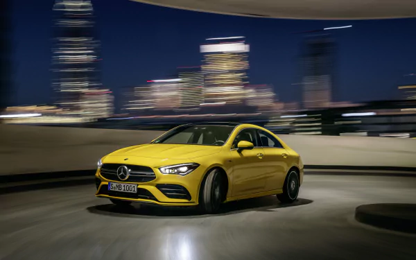 yellow car car Mercedes-Benz vehicle Mercedes-Benz CLA-Class HD Desktop Wallpaper | Background Image