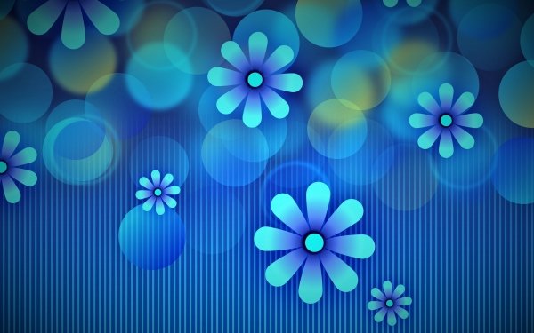 Artistic Flower Flowers Blue Graphic Design HD Wallpaper | Background Image
