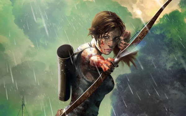 Video Game Tomb Raider Lara Croft Bow Woman Warrior Brown Hair HD Wallpaper | Background Image