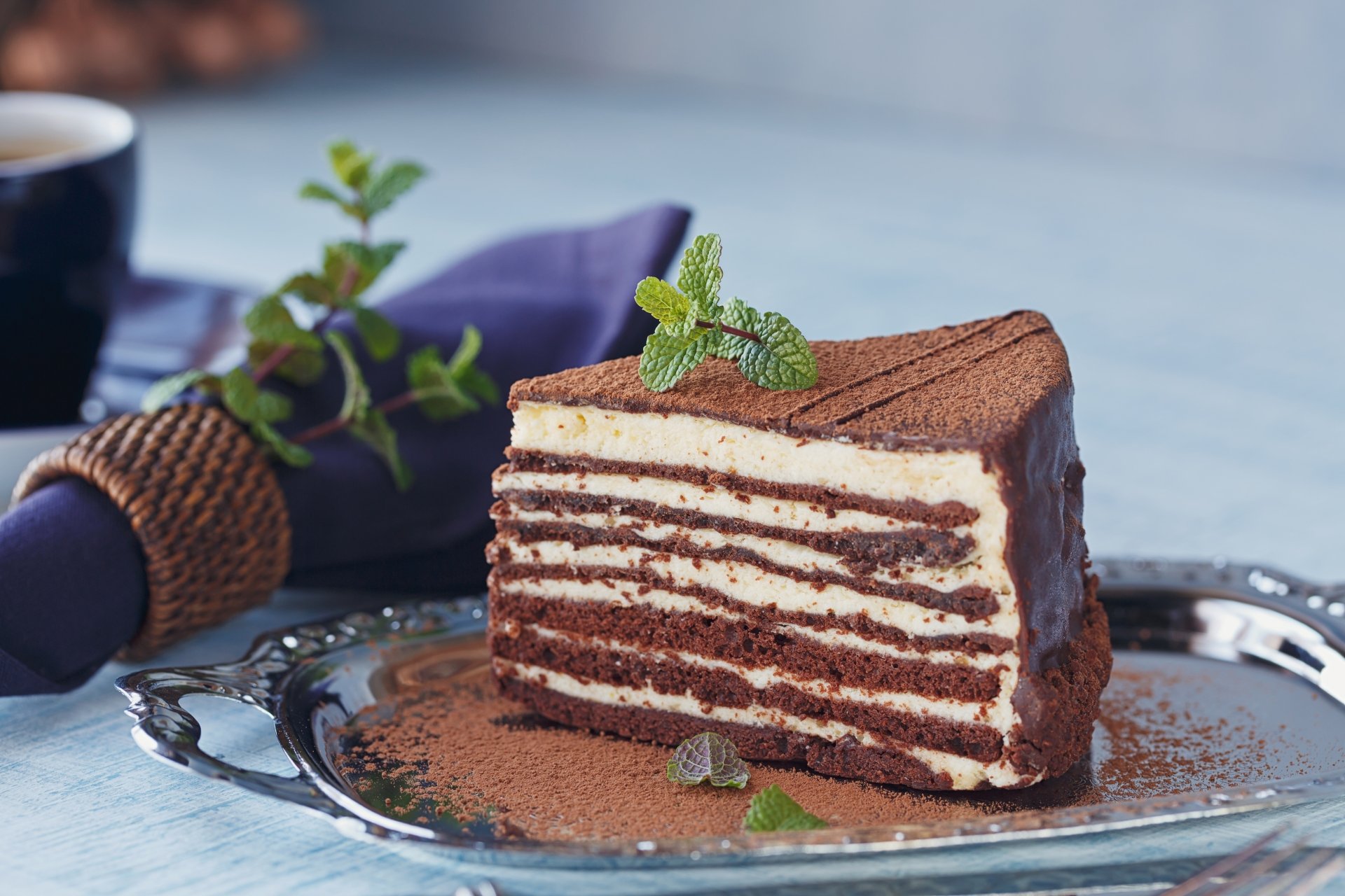 Download Plate Depth Of Field Still Life Pastry Cake Food Dessert 8k Ultra HD Wallpaper
