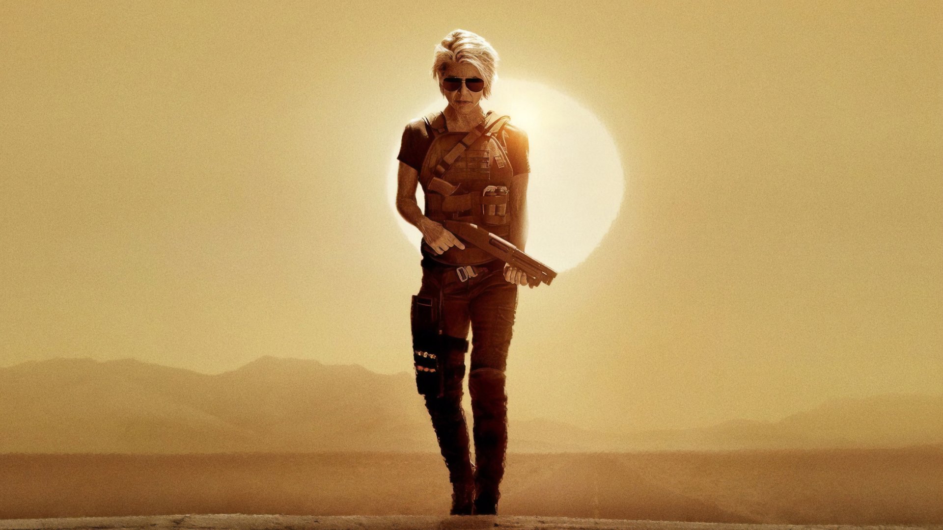 Download Sarah Connor Linda Hamilton Movie Terminator: Dark Fate HD Wallpaper