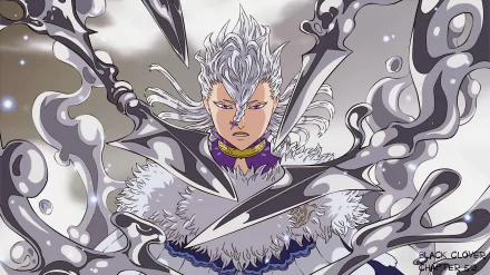 HD PC desktop wallpaper featuring Nozel Silva from the anime Black Clover, surrounded by swirling dark magic with a focused and intense expression.