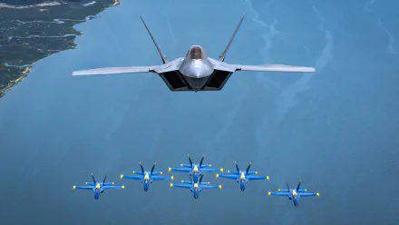 blue angels warplane aircraft jet fighter military Lockheed Martin F-22 Raptor HD Desktop Wallpaper | Background Image