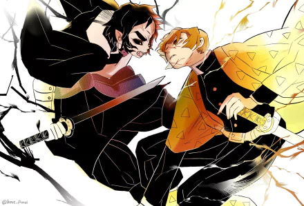 Zenitsu Agatsuma Anime Demon Slayer: Kimetsu no Yaiba HD Desktop Wallpaper | Background Image