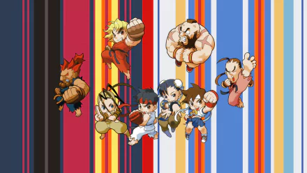 Akuma (Street Fighter) chibi Zangief (Street Fighter) Ken Masters Ibuki (Street Fighter) Dan Hibiki Sakura Kasugano Chun-Li (Street Fighter) Ryu (Street Fighter) video game Street Fighter HD Desktop Wallpaper | Background Image