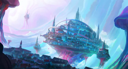 floating island fantasy city HD Desktop Wallpaper | Background Image
