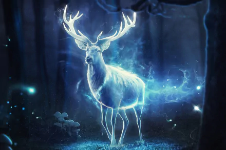 spirit magic fantasy deer forest spirit HD Desktop Wallpaper | Background Image