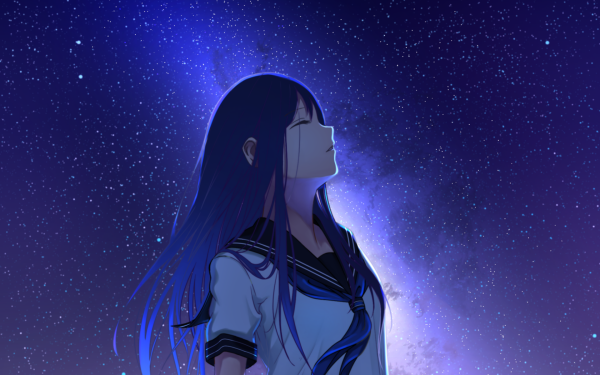 Anime Original Night Starry Sky HD Wallpaper | Background Image