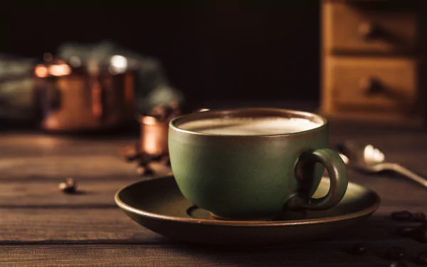 saucer depth of field still life cup food coffee HD Desktop Wallpaper | Background Image