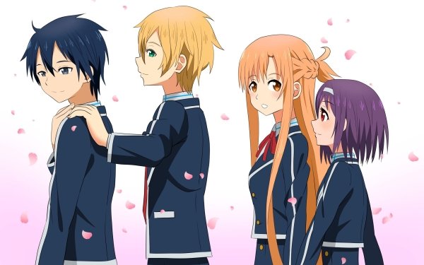 Anime Sword Art Online: Alicization Sword Art Online Eugeo Kirito Kazuto Kirigaya Asuna Yuuki Yuuki Konno School Uniform HD Wallpaper | Background Image