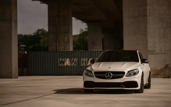 car white car Mercedes-AMG vehicle Mercedes-AMG C 63 S HD Desktop Wallpaper | Background Image
