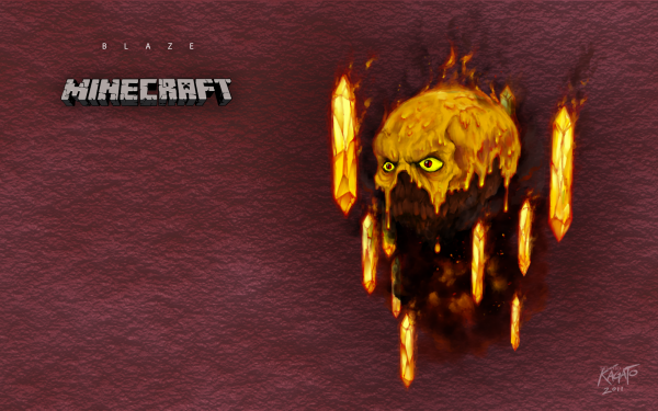 Video Game Minecraft Blaze Fire HD Wallpaper | Background Image