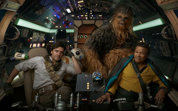 Movie Star Wars: The Rise of Skywalker Star Wars BB-8 Chewbacca Lando Calrissian Poe Dameron Millennium Falcon HD Wallpaper | Background Image