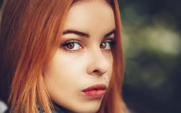 hazel eyes redhead stare model woman face HD Desktop Wallpaper | Background Image