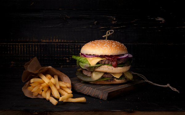 Food Burger Still Life French Fries HD Wallpaper | Background Image