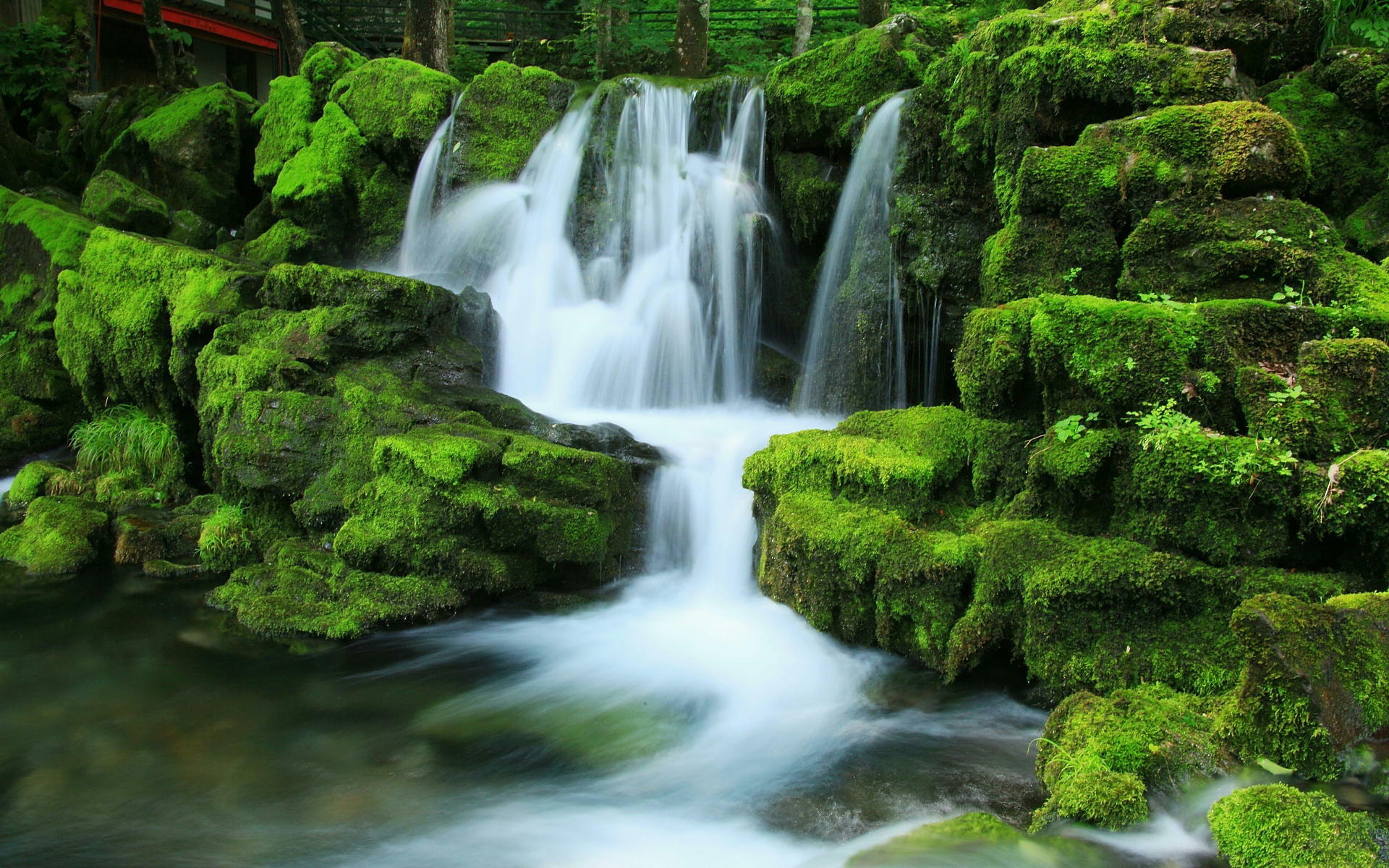 Wallpaper for Mobile - Minimalist Nature Waterfall - HeroWall Backgrounds