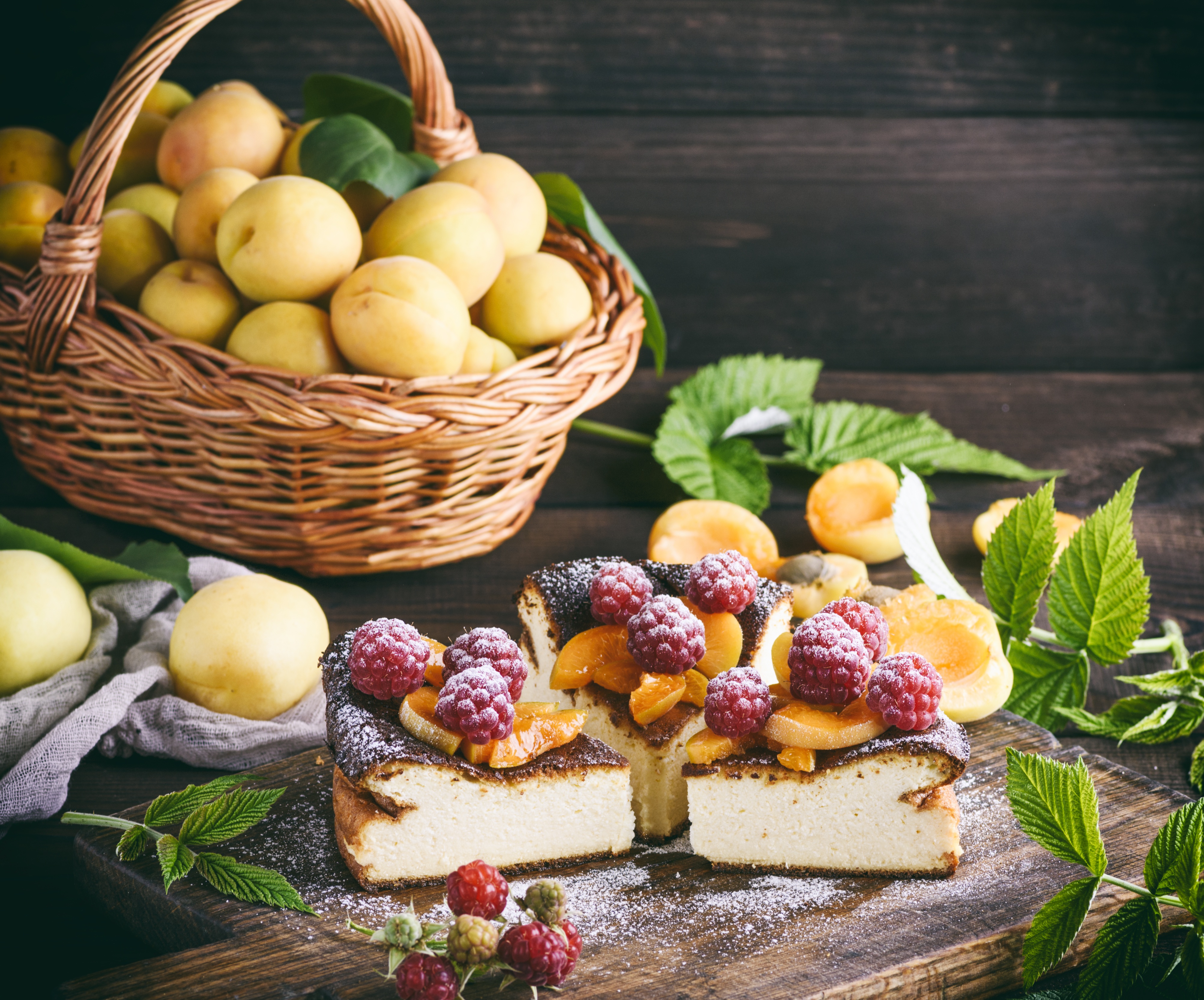 Download Still Life Fruit Pastry Apricot Basket Raspberry Food Dessert