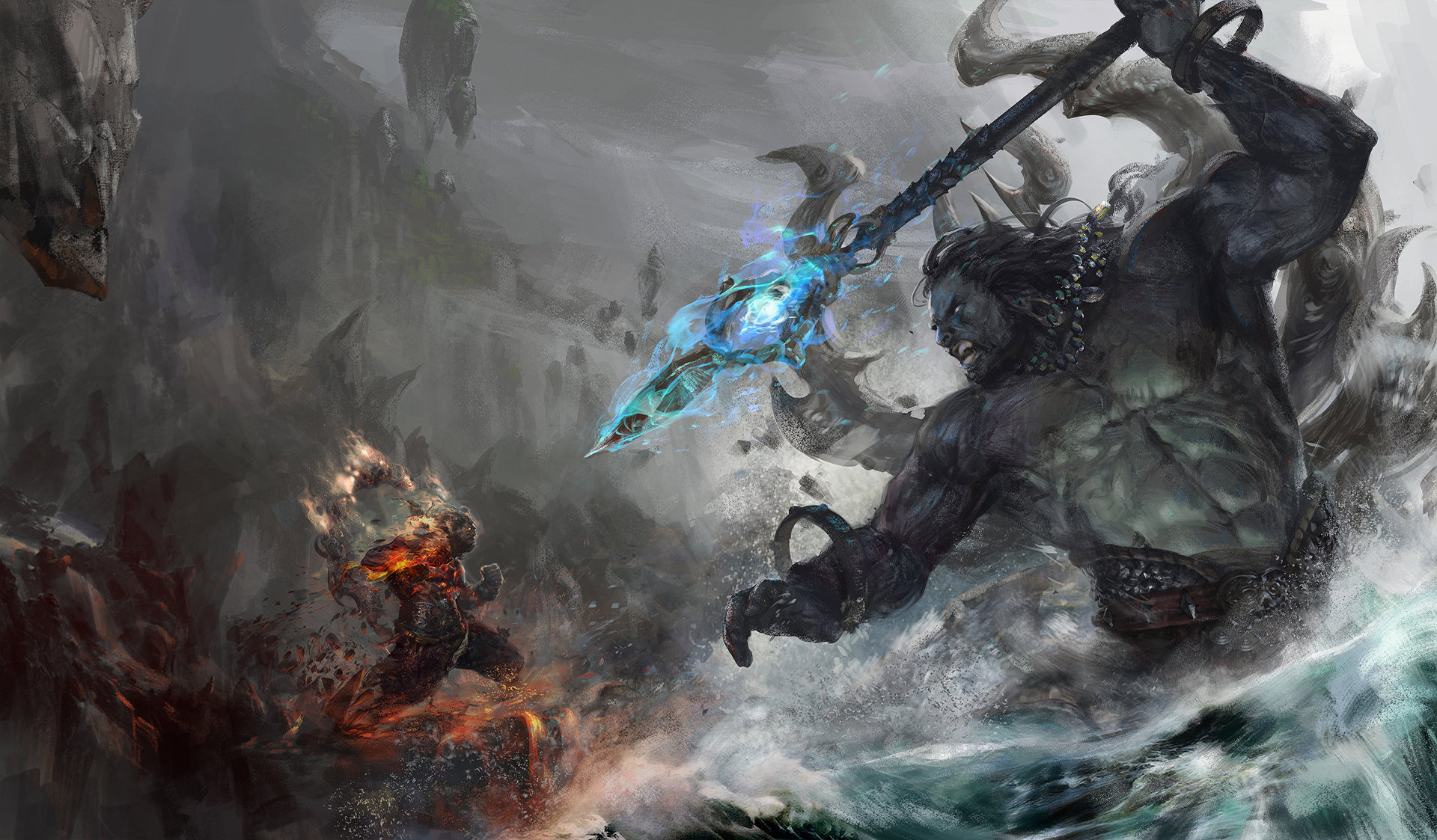 Download Giant Spear Fantasy Battle HD Wallpaper by Du Hugh. Y