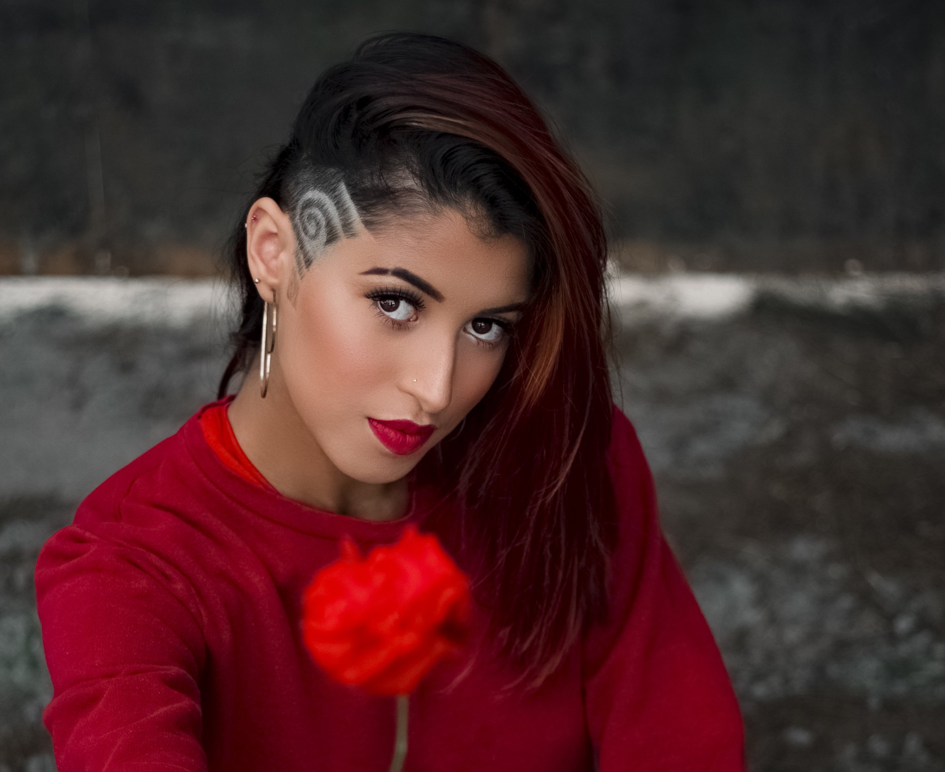 Download Brown Eyes Lipstick Woman Model HD Wallpaper by Marcelo Chagas