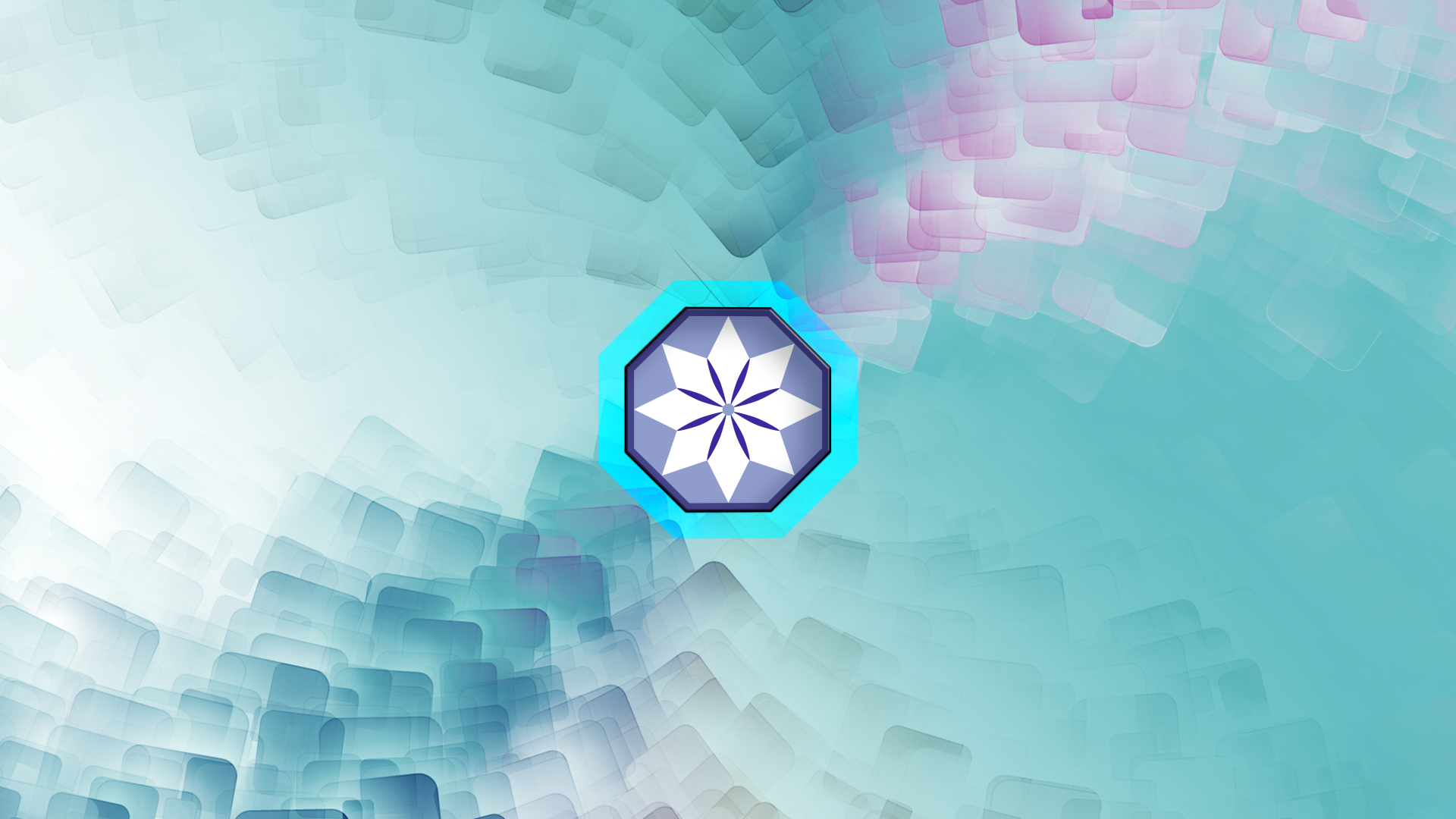 4K Ultra HD desktop wallpaper featuring a stylized emblem from the anime The Irregular at Magic High School against a softly textured blue and purple background.