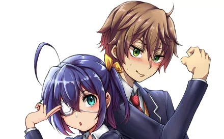 Rikka Takanashi Yūta Togashi Anime Love Chunibyo & Other Delusions HD Desktop Wallpaper | Background Image