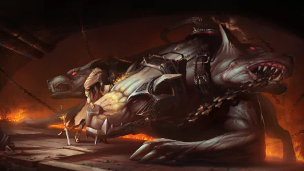 demon dog fantasy cerberus HD Desktop Wallpaper | Background Image