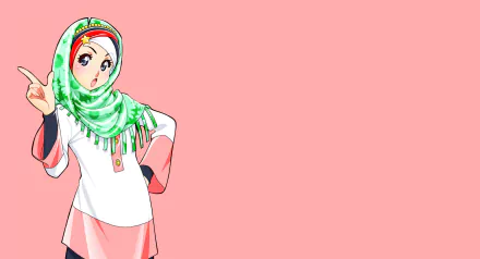 hijab Anime Original HD Desktop Wallpaper | Background Image