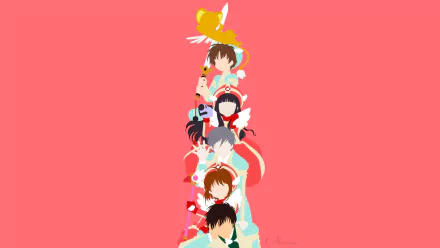minimalist vector Syaoran Li Keroberos (Card Captor Sakura) Yukito Tsukishiro Toya Kinomoto Tomoyo Daidouji Sakura Kinomoto Anime Cardcaptor Sakura minimalist anime HD Desktop Wallpaper | Background Image