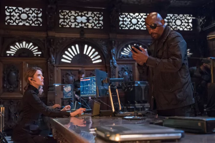 Maria Hill Cobie Smulders Samuel L. Jackson Nick Fury movie Spider-Man: Far From Home HD Desktop Wallpaper | Background Image