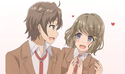 Sakuta Azusagawa Tomoe Koga Anime Rascal Does Not Dream of Bunny Girl Senpai HD Desktop Wallpaper | Background Image