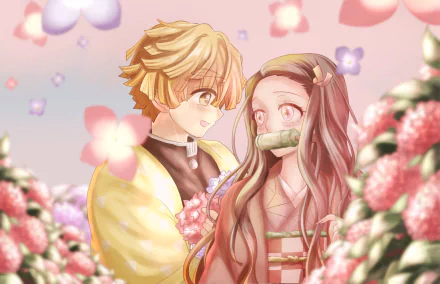 Nezuko Kamado Tanjiro Kamado Anime Demon Slayer: Kimetsu no Yaiba HD Desktop Wallpaper | Background Image