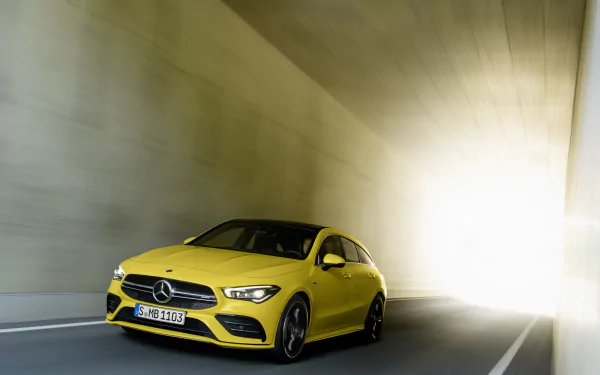 yellow car car Mercedes-Benz vehicle Mercedes-Benz CLA-Class HD Desktop Wallpaper | Background Image