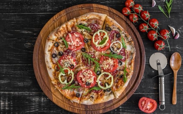 Food Pizza Tomato Still Life HD Wallpaper | Background Image
